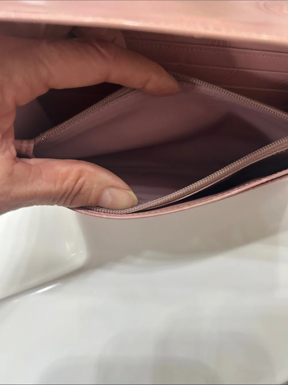 Cartier Pink Patent Birthday Embossed Logo Clutch wallet limited edition